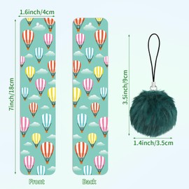 Adecortalk 16 Pcs Cute Bookmarks Bulk Colorful Book Marks with Pompom Pendant Gifts for Reading Kids Boys Girls Book Lovers Reading Presents Classroom Reading Prizes Party Favor
