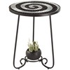 Teal Island Designs Spiral Modern Black Metal Round Outdoor Accent