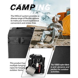 DEFUNX 64 Oz Water Bottle Sleeve - Water Jug Holder with Strap Cross-Body Bottle Carrier with MOLLE System Tactical Military Style Bag All Black