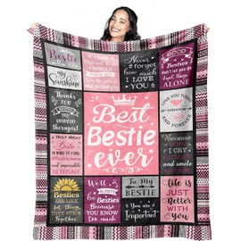 Mcurore Bestie Birthday Gifts for Women Blanket 60"x50", Best Friend Birthday Gifts for Women, Best Friend Blanket, Christmas/BirthdayBlanket for Best Friend, Work Bestie Gifts