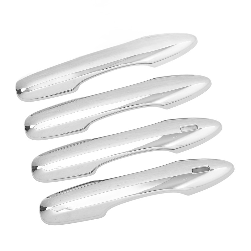 4PCS Exterior Door Handle Cover Trim ABS Chrome Self Adhesive