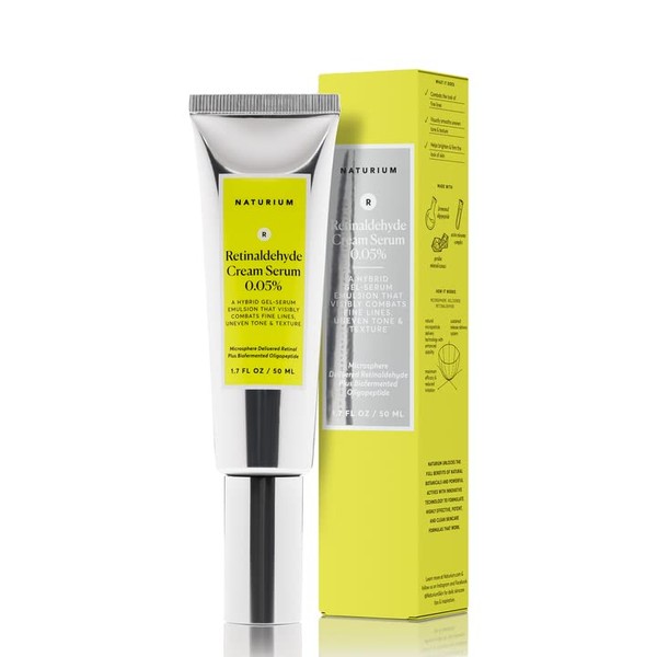 Naturium Retinaldehyde Cream Serum 0.05%, Face & Skin Brightening Treatment, with Retinol, 1.7 oz