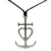 Camargue Cross Pendant with Adjustable Waxed Cord, Hand Cast in