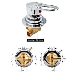 1 Way Outlet Hot and Cold Water Mixer Tap Shower Faucet Bath Faucet for Shower Room/Bathroom (Threaded)