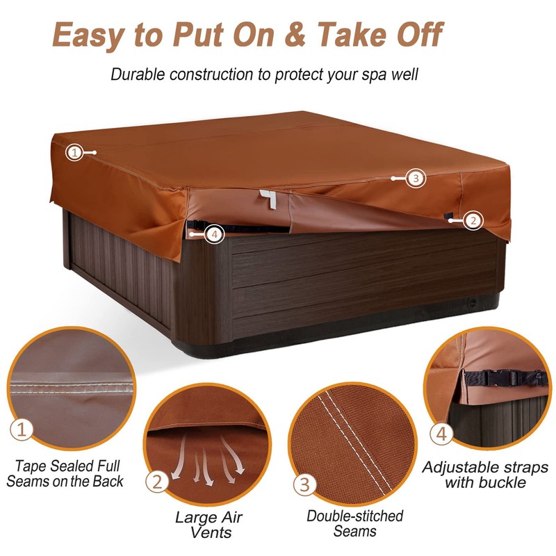 NettyPro Hot Tub Cover Protector Waterproof Outdoor SPA Cover Cap