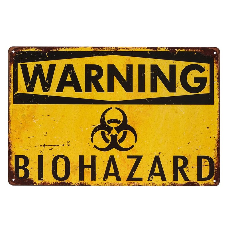 dingleiever - Warning Biohazard Hazard Sign Hazard Labels Novelty METAL