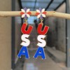 4th of July Patriotic Earrings Acrylic American Flag USA Five-pointed