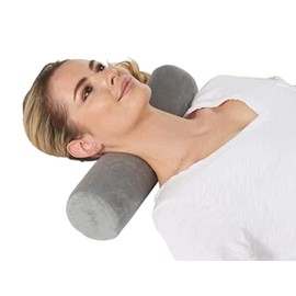 AllSett Health Cervical Neck Roll Memory Foam Pillow, Bolster Pillow, Round Neck Support for Sleeping | Bolster for Bed, Legs, Back and Yoga