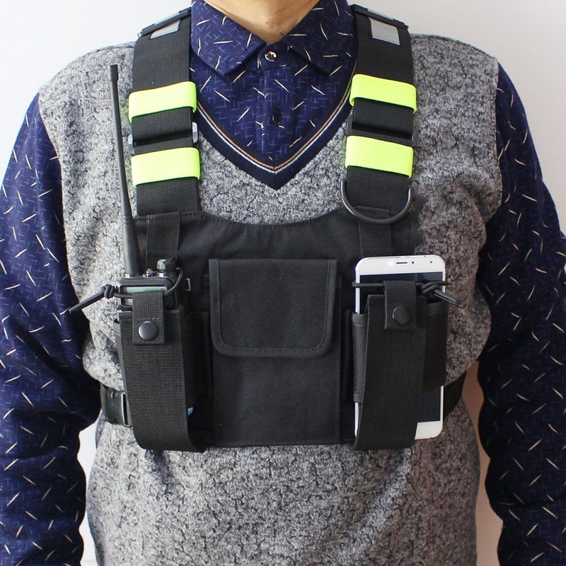 GoodQbuy Universal radio chest harness Rig Bag Pocket Pack Holster