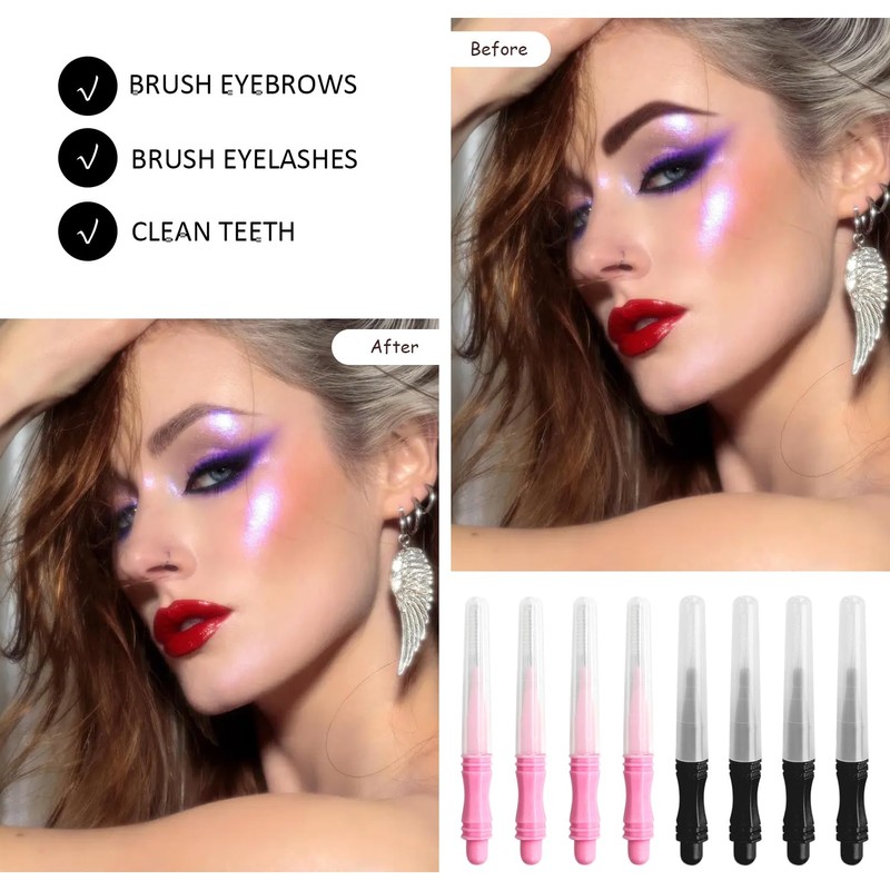 30 Pieces Mini Eyebrow Brushes, Portable Eyelash Brush, Eyelash Extension