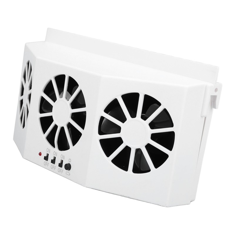 Car Exhaust Fan Solar Powered 3 Fans Ventilation Cooling Odor