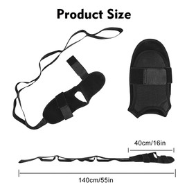 Yoga Stretching Strap,Leg and Calf Stretcher Strap with Adjustable loops,Foot Stretcher Belt, Heel Spurs, Foot Drop, Achilles Tendonitis & Hamstring. Yoga Foot & Leg Stretch Strap (Black)
