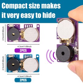 Pack of 4 Barbecue Noise Makers, Funny Prank Gadgets, Noisemaker Prank with 16 Sounds, Small Beep Stroke for the Party at Home at School (Purple & Blue)