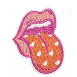 Unbranded ROLLING STONES - HEART TONGUE & LIPS - Embroidered Iron-On Patch