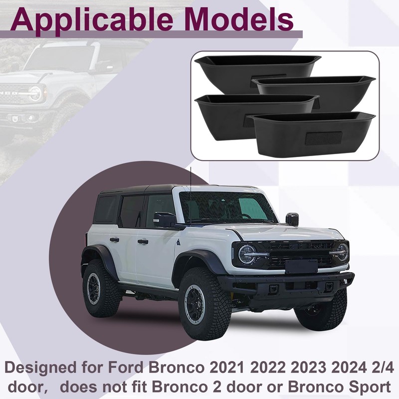 ecocstm 4 PCS Door Handle Storage Organizer, Compatible with Ford