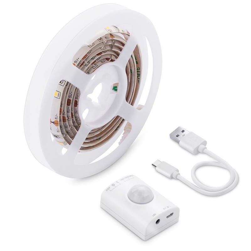 LUXJET Rechargeable Motion Sensor Wardrobe Light, 3.3ft Flexible LED Strip