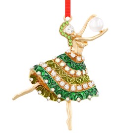 WhatSign Ballerina Ornament for Christmas Tree - Ballerina Christmas Ornaments Ballerina Ornament with Pearl for Christams Tree Ballet Ornament Decor Ballet Dancer Ornament Gifts for Girls Daughter