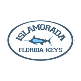 CafePress Islamorada Fishing Design. Oval Bumper Sticker, Euro Oval Car Decal