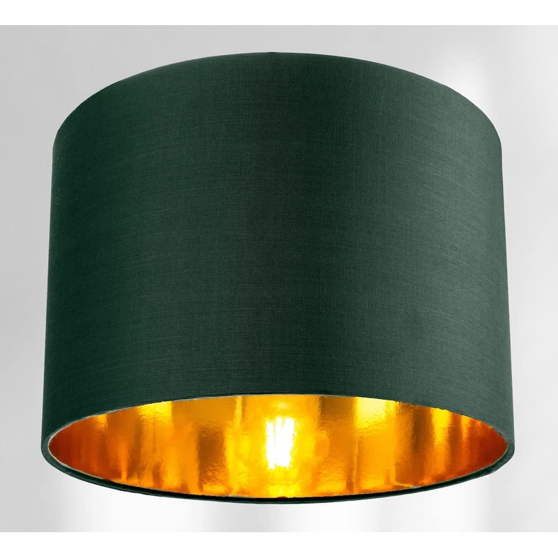 Contemporary and Chic Forest Green Cotton 10" Table or Pendant