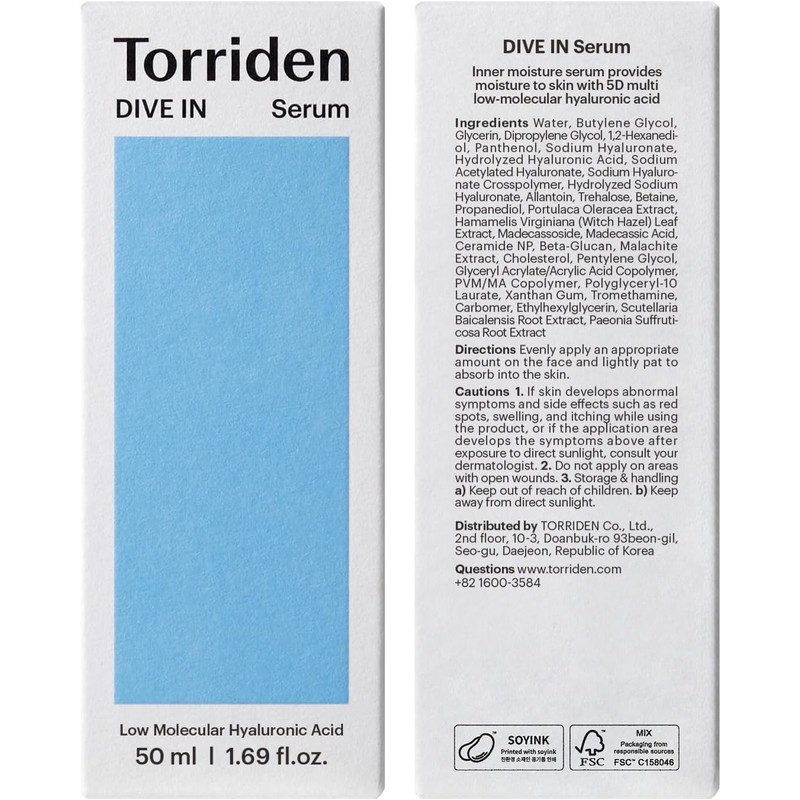 DIVE-IN Low Molecule Hyaluronic Acid Serum 50ml / Made in