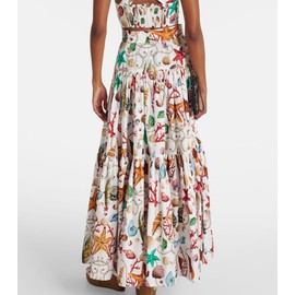 ksotutm 2 Piece Skirt Sets for Women Animal Printed Halter Top High Waist Maxi Skirt Women's Fashion Vacation Outfits White