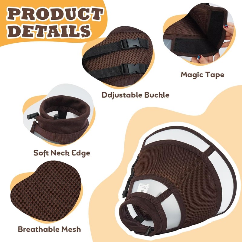AuraPaw Soft Dog Cone for Dogs After Surgery,Foldable Dog's Cone