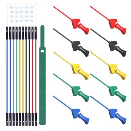 Goupchn 10PCS SMD IC Test Hook Clips with Silicone Jumper Wires Test Leads Kit for Logic Analyzer 5 Colors