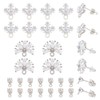 CRAFTYMELODY 32Pcs Stud Earring Findings 3 Style Brass Cubic Zirconia