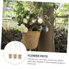 WHAMVOX Elegant Woven Storage Basket Set Plant Basket Desktop Organizer