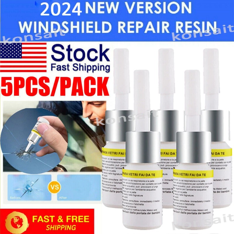Luck_Mall 5-Pack Auto Glass Nano Repair Fluid Car Windshield Resin