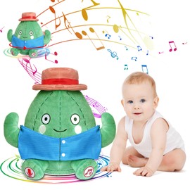 Emoin Dancing Cactus Toy, Movable Plush Toy, Slipable, Recording Cactus, Singing Cactus, Speak, Sliding Cactus, Moving, 360° Rotation, Imitative Plush Cactus Toy, Baby Talking Cactus Toy for Kids,