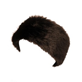 Faux Fur Headband Elastic Winter Earwarmer Earmuff Brown Fluffy Band For Cold Weather Headwrap Cover Outfits Furry Ski Hat Accessories For Women Girls