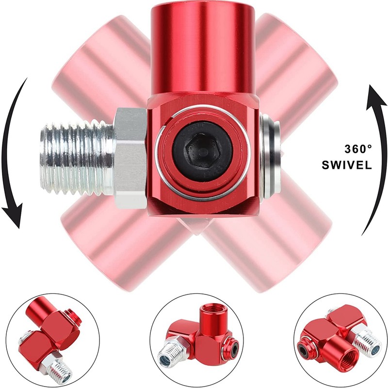 4Pcs 360 Degree Air Hose Connector 1/4in NPT Thread Industrial