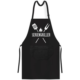 OM3® BBQ Aprons Aprons Kitchen Apron for Adults Unisex, Black (8)