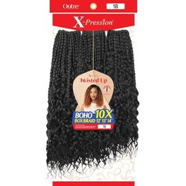 Outre X-Pression Twisted Up - Boho Box Braid 12" 13" 14" 10X (OFF BLACK 1B)