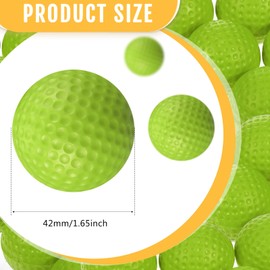 Junkin 24 Pcs Foam Golf Practice Balls Realistic Feel and Flight Training Sport Balls Elastic Soft Foam Golf Balls for Indoor or Outdoor Backyard Training(Green)