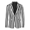 Lars Amadeus Black Striped Blazers for Men's One Button Business