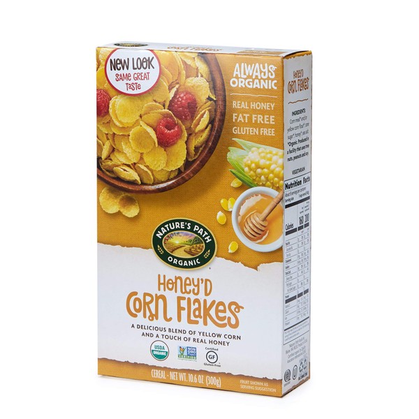 Nature's Path Organic Gluten Free Cereal, Honey'd Corn Flakes, 10.6 Oz Box (Pack of 6)