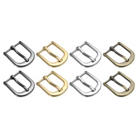uxcell 8Pcs Metal Roller Buckles, 20mm - 0.79" Rectangle Single Prong Belt Buckle Center Bar Replacement Buckles for Belt Leather Jeans Accessories (4Colors, 27mm)