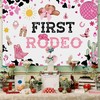 Cowboy 1st Birthday Backdrop Banner Decorations for Girls Western Cowgirl