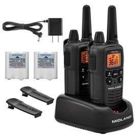 Midland LXT600VP3 FRS Walkie Talkies - Long Range 36-Channel Two-Way Radios, NOAA Weather Alerts(2-Pack, Black)
