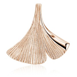 MATERIA by Matthias Wagner Ginkgo Leaf Pendant Rose Gold 925 Sterling Silver Women's Jewellery Gold-Plated, Sterling Silver