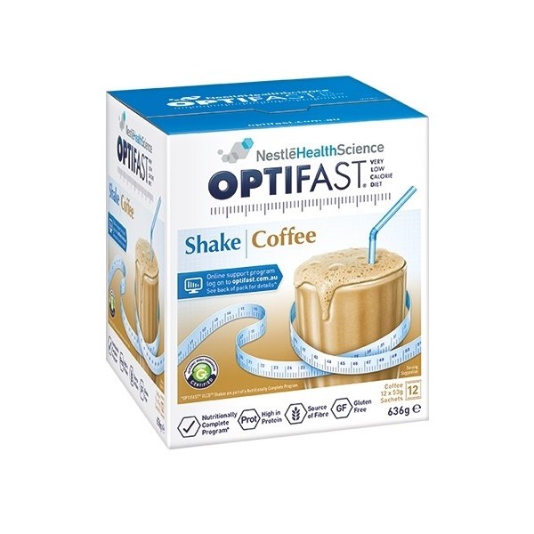 OPTIFAST MILKSHAKE - COFFEE 12 x 53gm sachets - Expiry 18/12/24