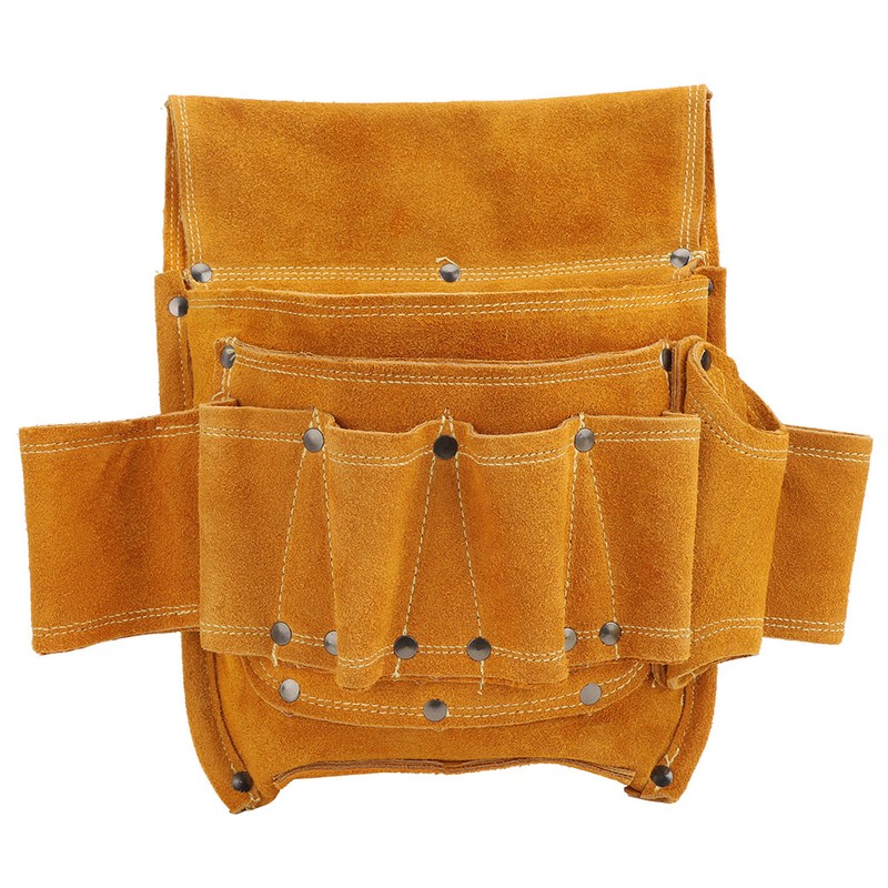 Tool Waist Bag Multifunctional Yellow Cowhide Electrician Hardware Tool Storage