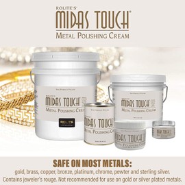 Rolite - MTMPC1#2PK Midas Touch Metal Polishing Cream - Cleaner and Polishing Rouge for Sterling Silver, Gold, Brass, Chrome, Copper, and Other Metals, Non-Toxic Formula, 1 Pound, 2 Pack