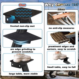 Universal Heavy Duty Triple Steps - Black Steel Powder Coated Boat Trailer Ladder Fits Most 3'' & 4'' Trailers