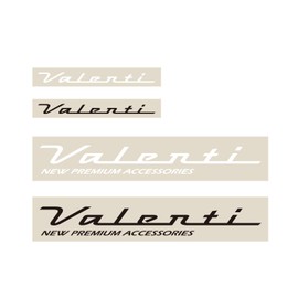 Valenti Logo Cutting Sticker 110mm/220mm Black/White (White, 220mm Wide x 40mm)