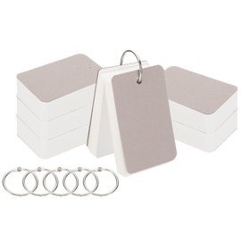 PATIKIL 600Pcs Blank Index Flash Study Note Card, 3.5x2 Note Cards Study Card 100 Sheets Each White Blank Index Cards for Studying Memory Learning, Light Pink