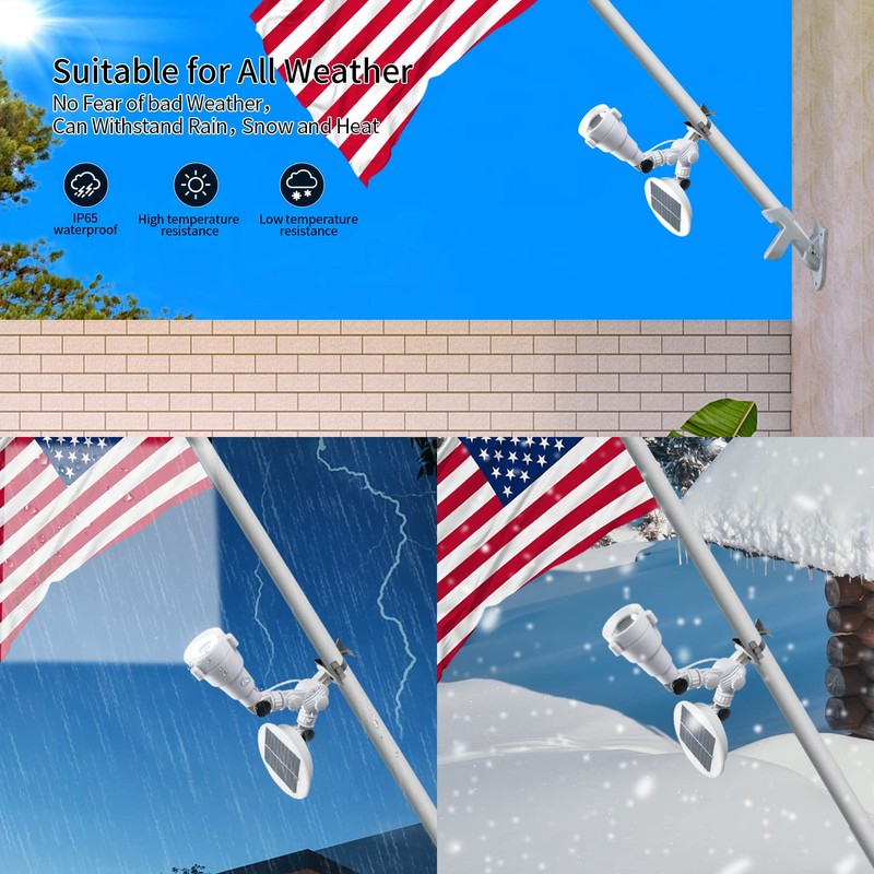 Solar Flag Pole Light, Flagpole Light Solar Powered, Super Bright