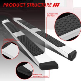 Auto Dynasty Running Boards 5.5 Inches Side Steps Nerf Bar for Truck Compatible with Ford F250 F350 F450 F550 Super Duty Crew Cab 1999-2016, Stainless Steel, Polished Chrome